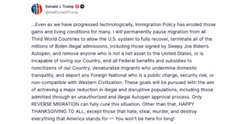 Trump Announces Immigration Pause From Third World Countries